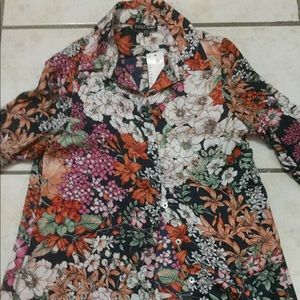 Floral print blouse long sleeve