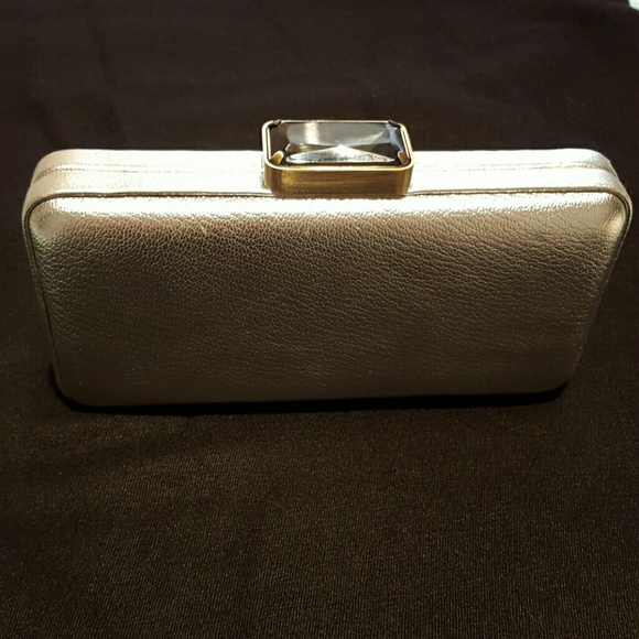 J. Crew Handbags - J.Crew silver leather evening clutch