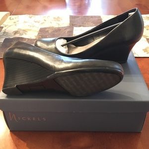 Nickles Black Wedge Pumps - Never Worn