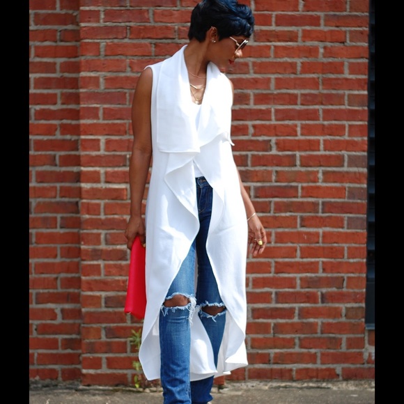Sleeveless long cardigan