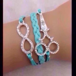 Blue Scissors Infinity Bracelet