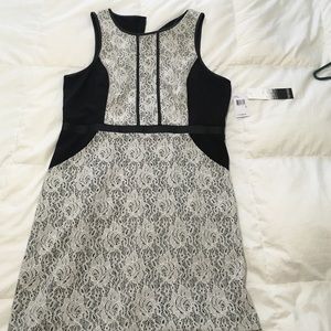 Kensie lace and leather dress