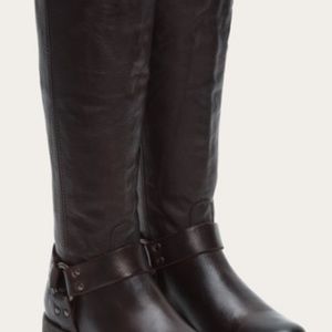 Frye Phillip Harness Tall Boot, dark brown, Sz 8.5