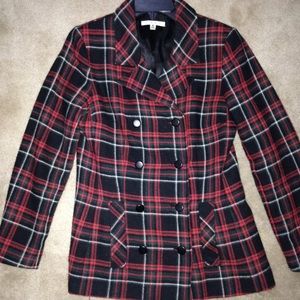 Plaid peacoat