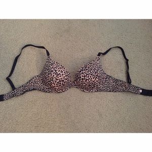 VS Pink Leopard Push Up Bra