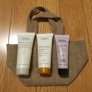 Aveda foot creme + hand creme + stress-fix lotion