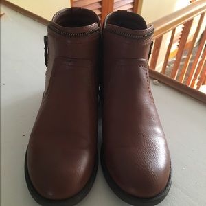 Ladies Cognac Ankle Booties