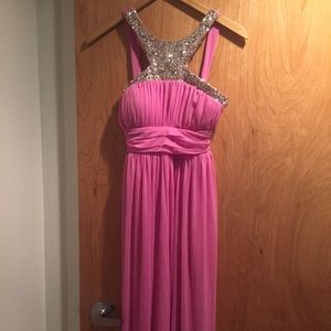 Pinkish-Lavender gown with jewel details