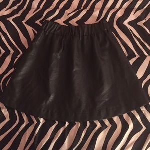 Black Faux Leather Skirt