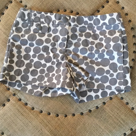Jcrew polka dot shorts grey and white print