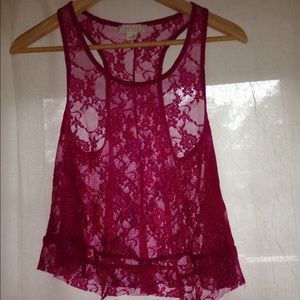 Purple racerback tank top