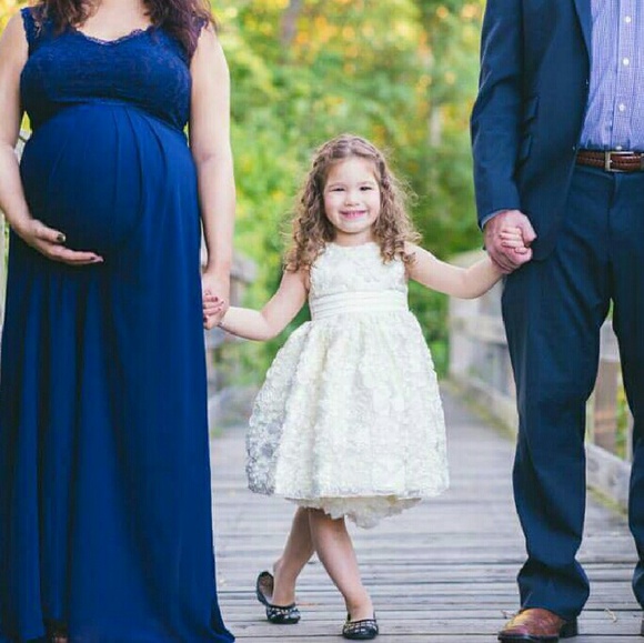 Lace and chiffon gown