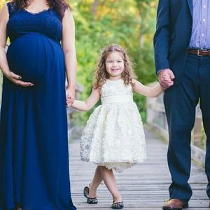 Lace and chiffon gown