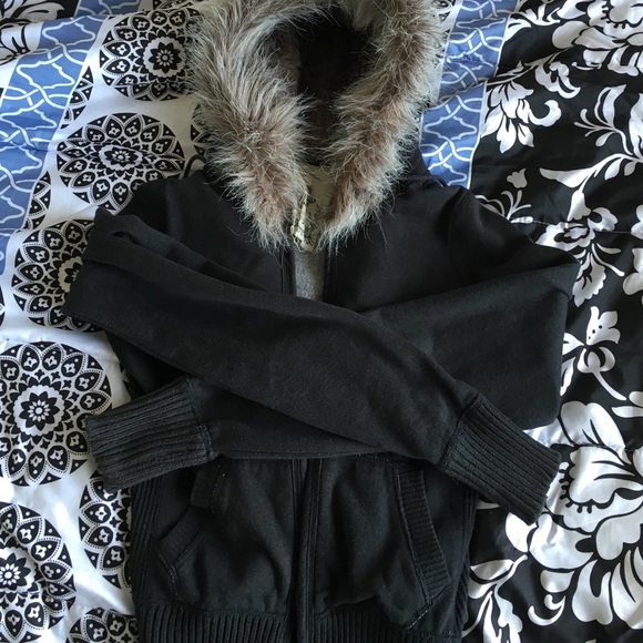 Faux fur hooded jacket