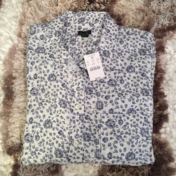 J. Crew Floral Dress Shirt Button Down