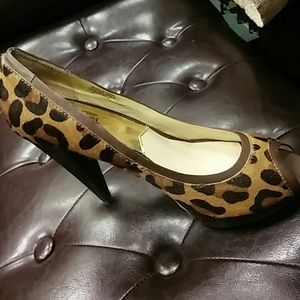 Michael Kors Leopard Animal Fur Pump