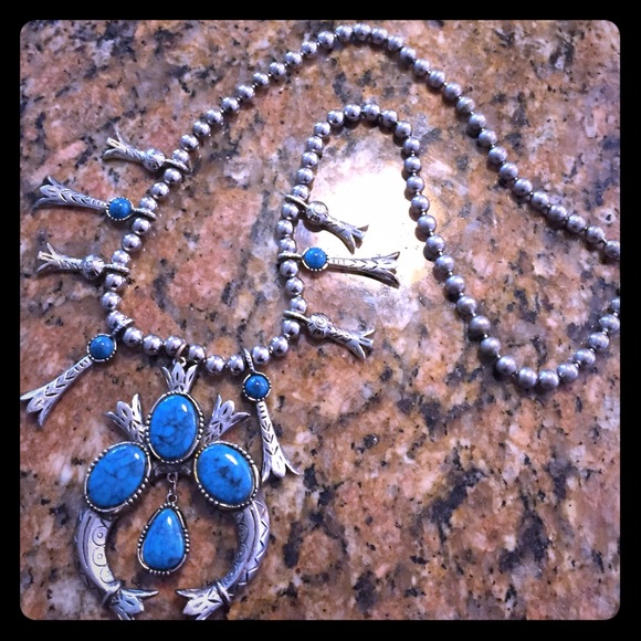 ART Vintage Turquoise Blue Necklace
