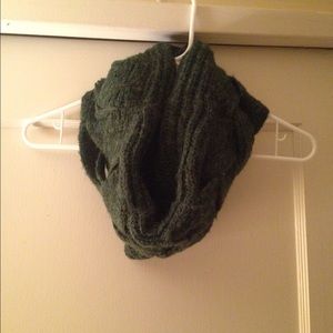 Green braided infinity scarf.