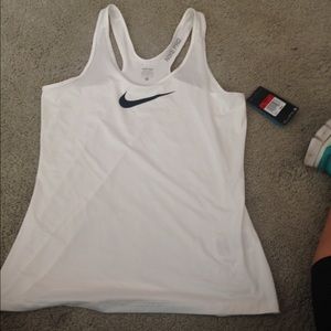 White nike workout racerback tank top NWT
