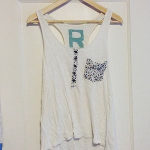 Roxy White Pocket Tank