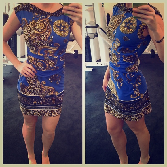 Saint Tropez West Blue and Gold dress