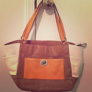 COACH Colorblock Leather Satchel