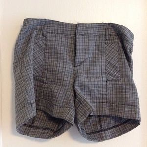 Gray Pinstriped High-Waisted Short