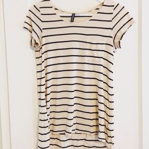 Cream and Black Striped Tee