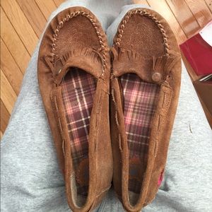 Real Leather Fringe Moccasins