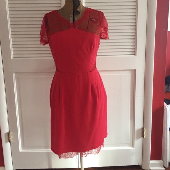 BCBG red lace dress