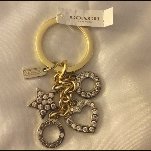 NWT Coach Geometric Shape Rhinestone Key Fob