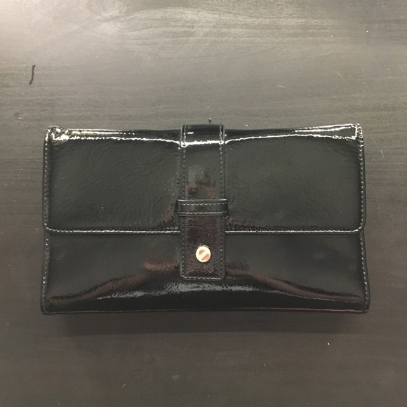 Black clutch with removable strap