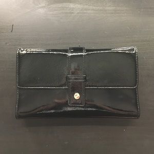 Black clutch with removable strap