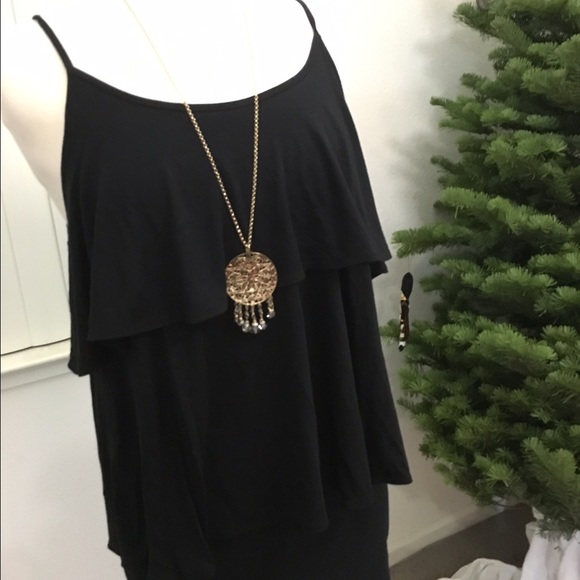 Black Layered Tank Top Camisole