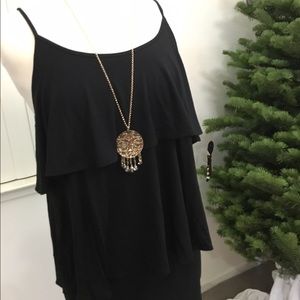 Black Layered Tank Top Camisole