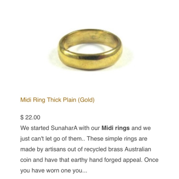 thick plain midi ring - gold - Picture 2 of 2