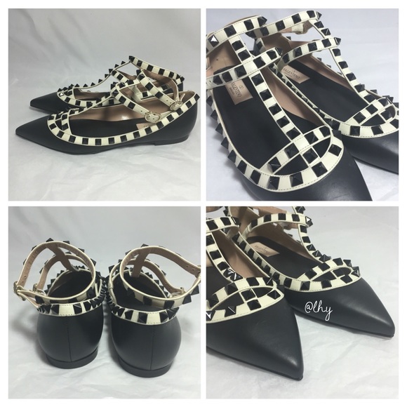 VALENTINO ROCKSTUD COLORBLOCK CAGE FLATS - 36 - Picture 2 of 4