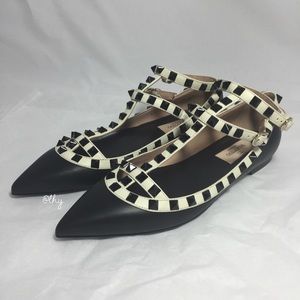 VALENTINO ROCKSTUD COLORBLOCK CAGE FLATS - 36