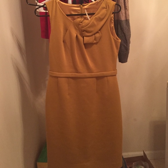 Tahari "Cleo" gold dress