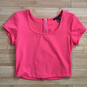 Coral Pink Crop Top