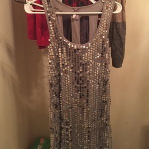 Silver sequin flapper dress