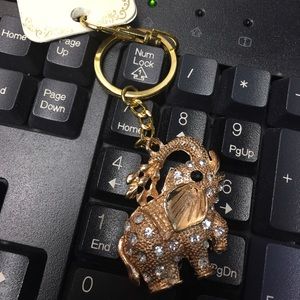 Gold Elephant Keychain