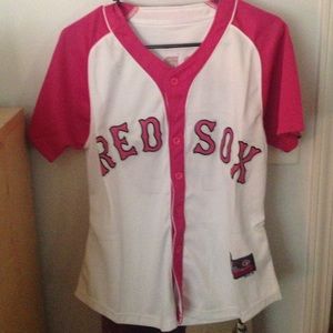 Women's pink and white Red Sox Jersey