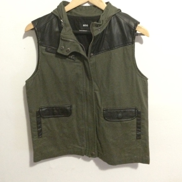 Green/ leather vest