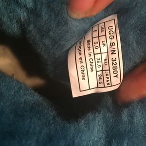 Inside tags of UGG boots