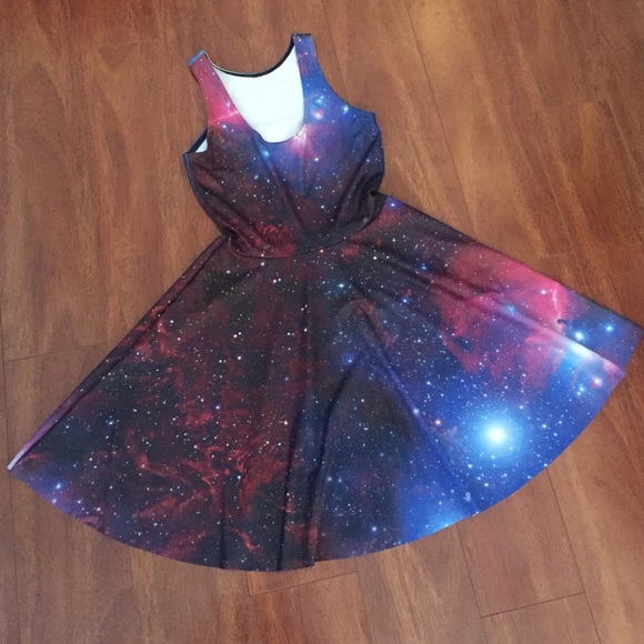 Blackmilk Dresses & Skirts - Blackmilk GALAXY PURPLE REVERSIBLE SKATER DRESS
