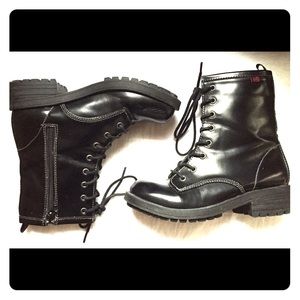 Women's Black Combat Boots: Big Buddha Amber Boot