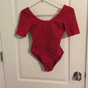 Red American apparel body suit
