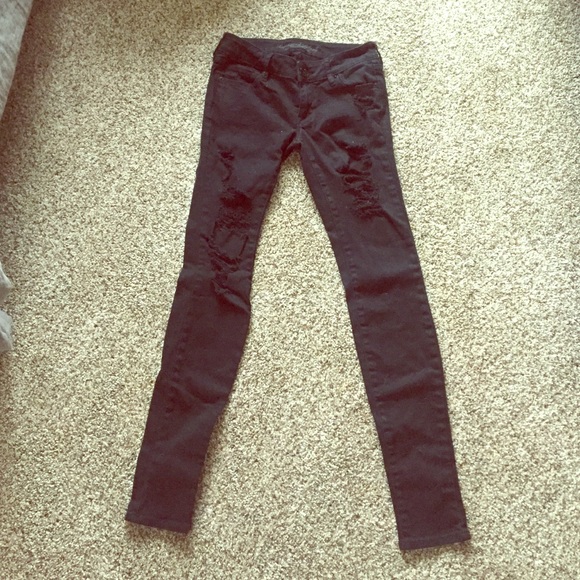 Black Distressed Skinny Jeans