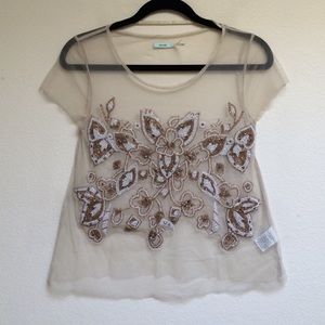 KIMCHI BLUE beaded sheer blouse